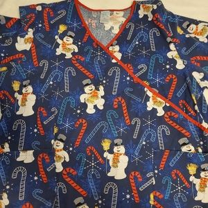 Christmas scrub top